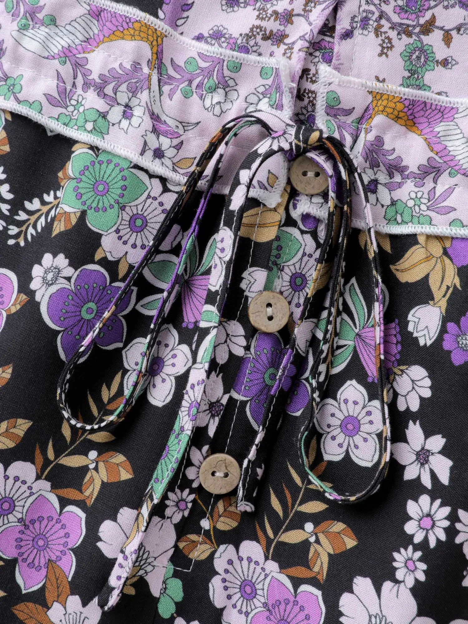 Floral Print Contrast Ruffled Trim Romper sold by Bloomchic product image thumbnail 5