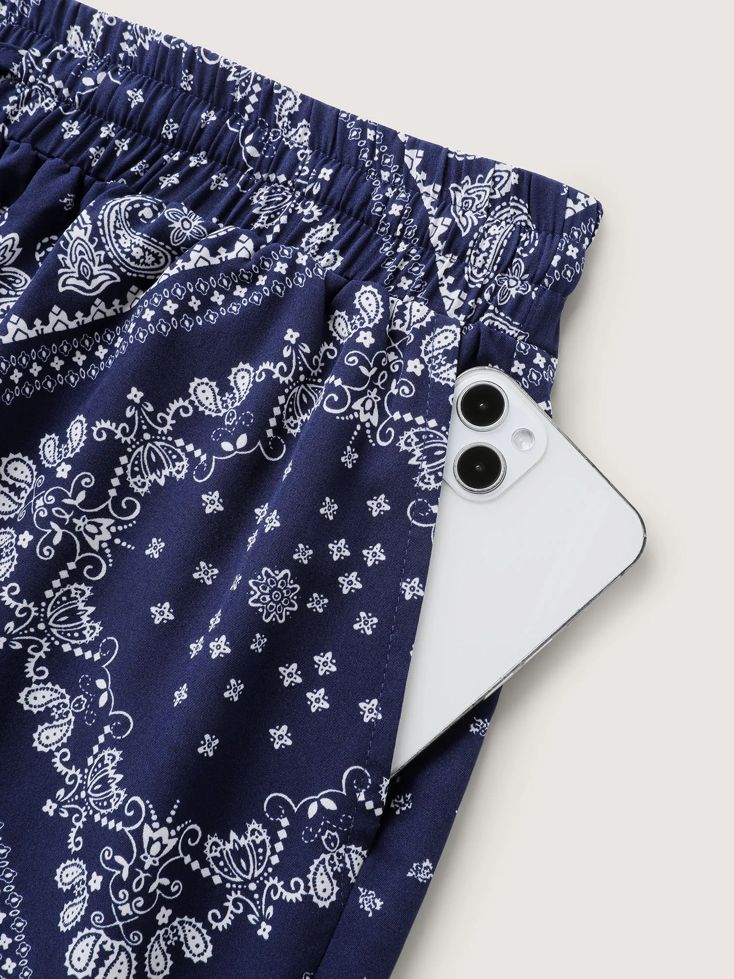 Collage Scarf Pattern Straight-Leg Pants sold by Bloomchic product image thumbnail 5