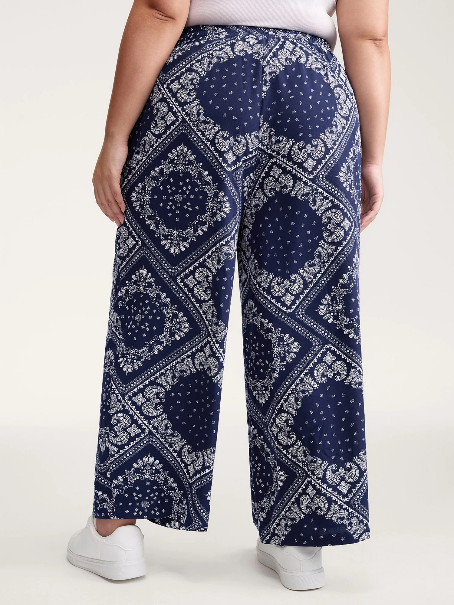 Collage Scarf Pattern Straight-Leg Pants sold by Bloomchic product image thumbnail 4