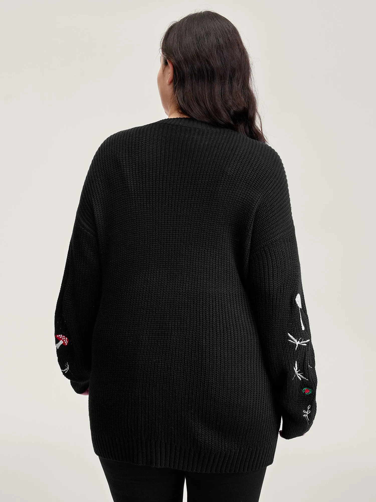 Mushroom Embroidery Textured Button Cardigan sold by Bloomchic product image thumbnail 5