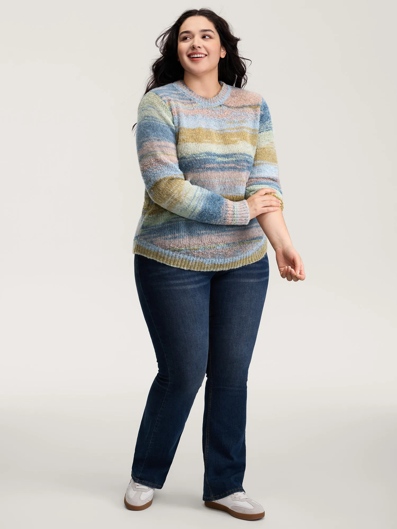 Tissue Textured Color Gradient Pullover sold by Bloomchic product image thumbnail 3