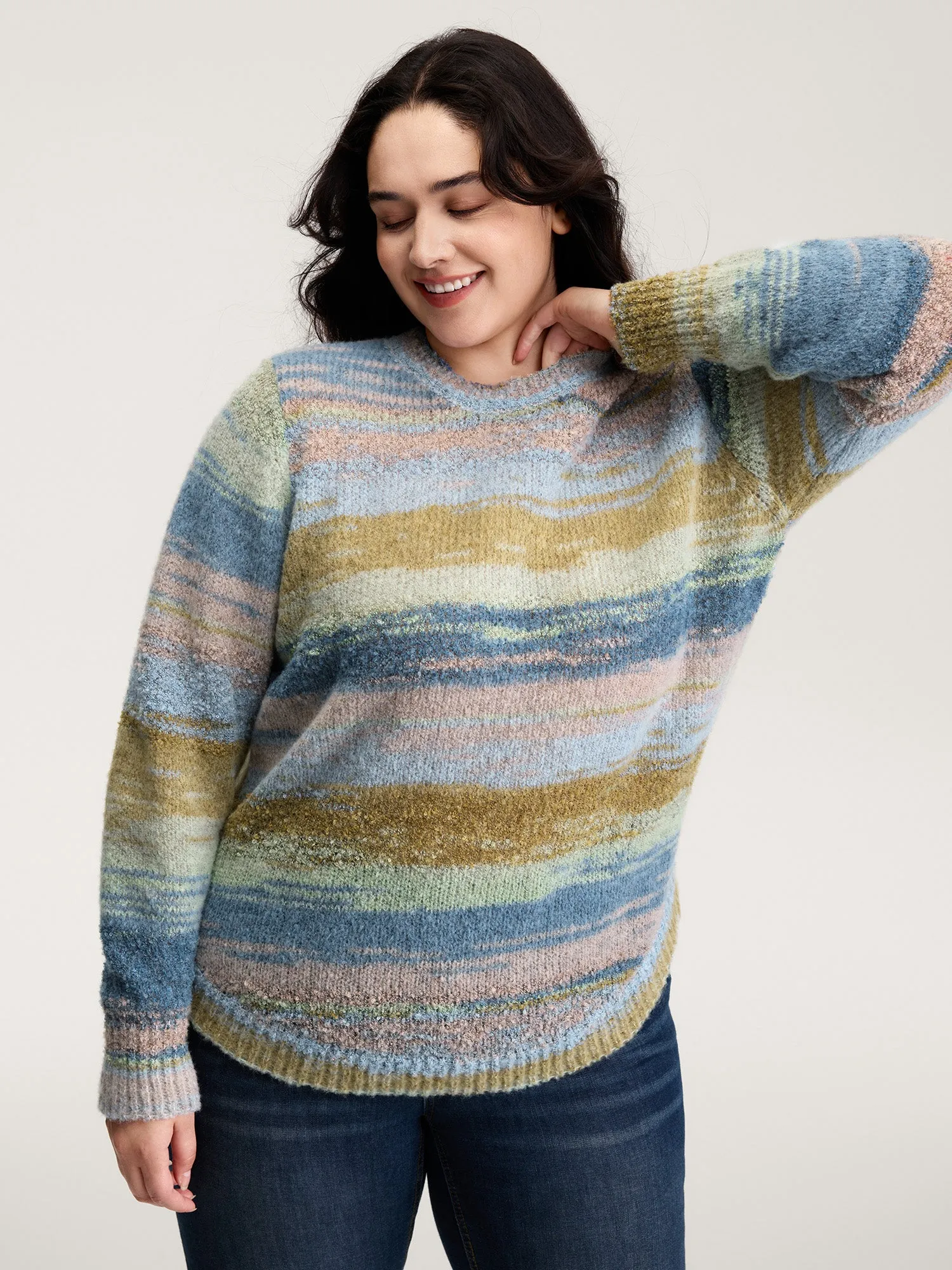 Tissue Textured Color Gradient Pullover sold by Bloomchic product image thumbnail 2