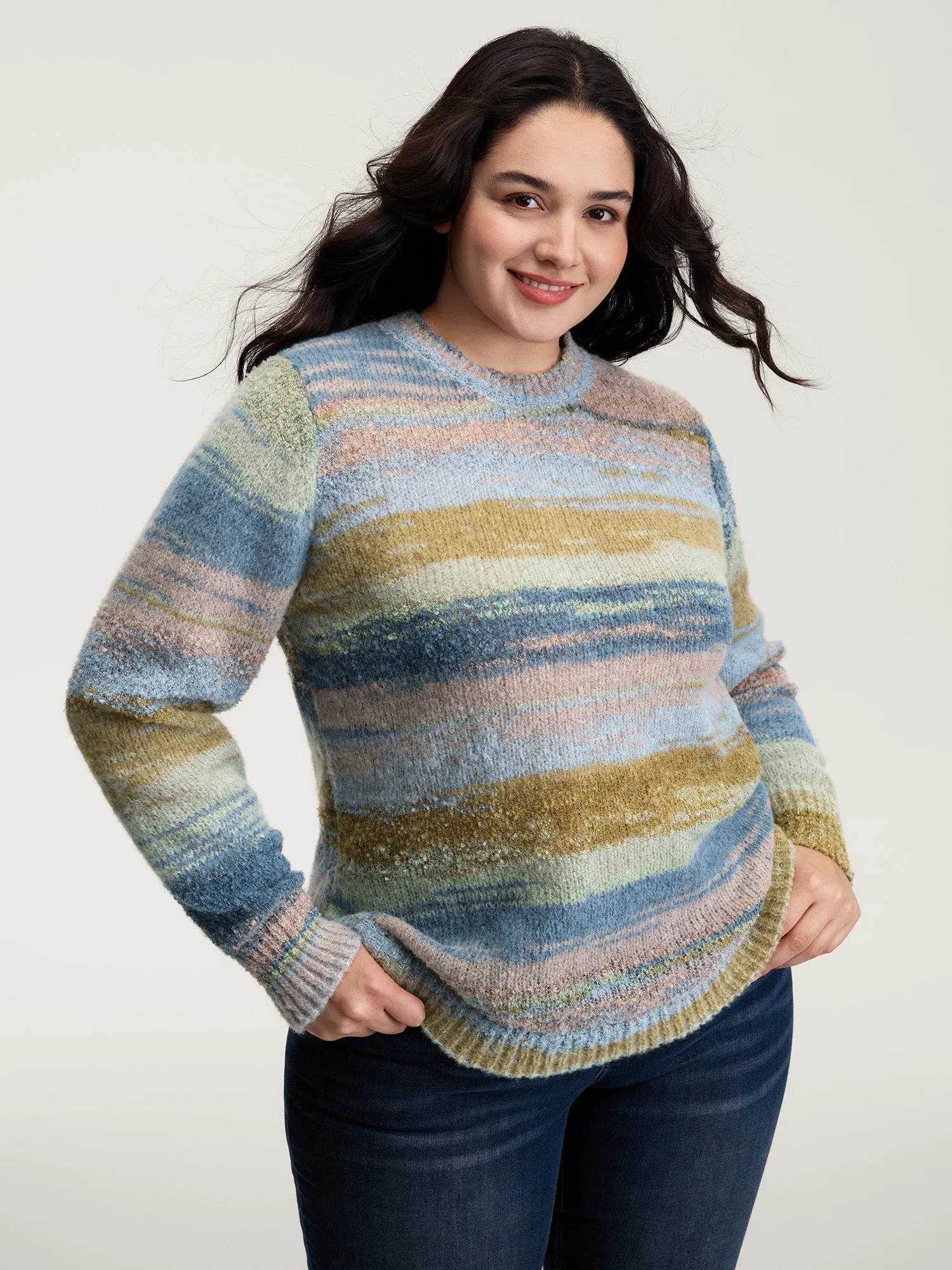 Tissue Textured Color Gradient Pullover sold by Bloomchic