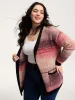 Heather Pockets Contrast Open-Front Cardigan sold by Bloomchic