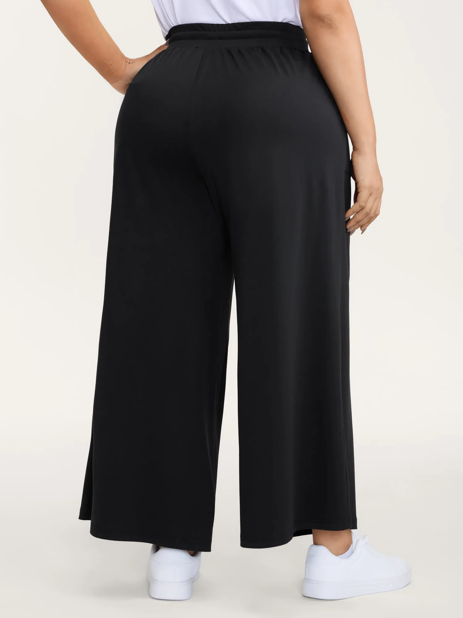 Wide Waistband Drawstring Flared Pants sold by Bloomchic product image thumbnail 5