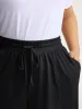 Wide Waistband Drawstring Flared Pants sold by Bloomchic