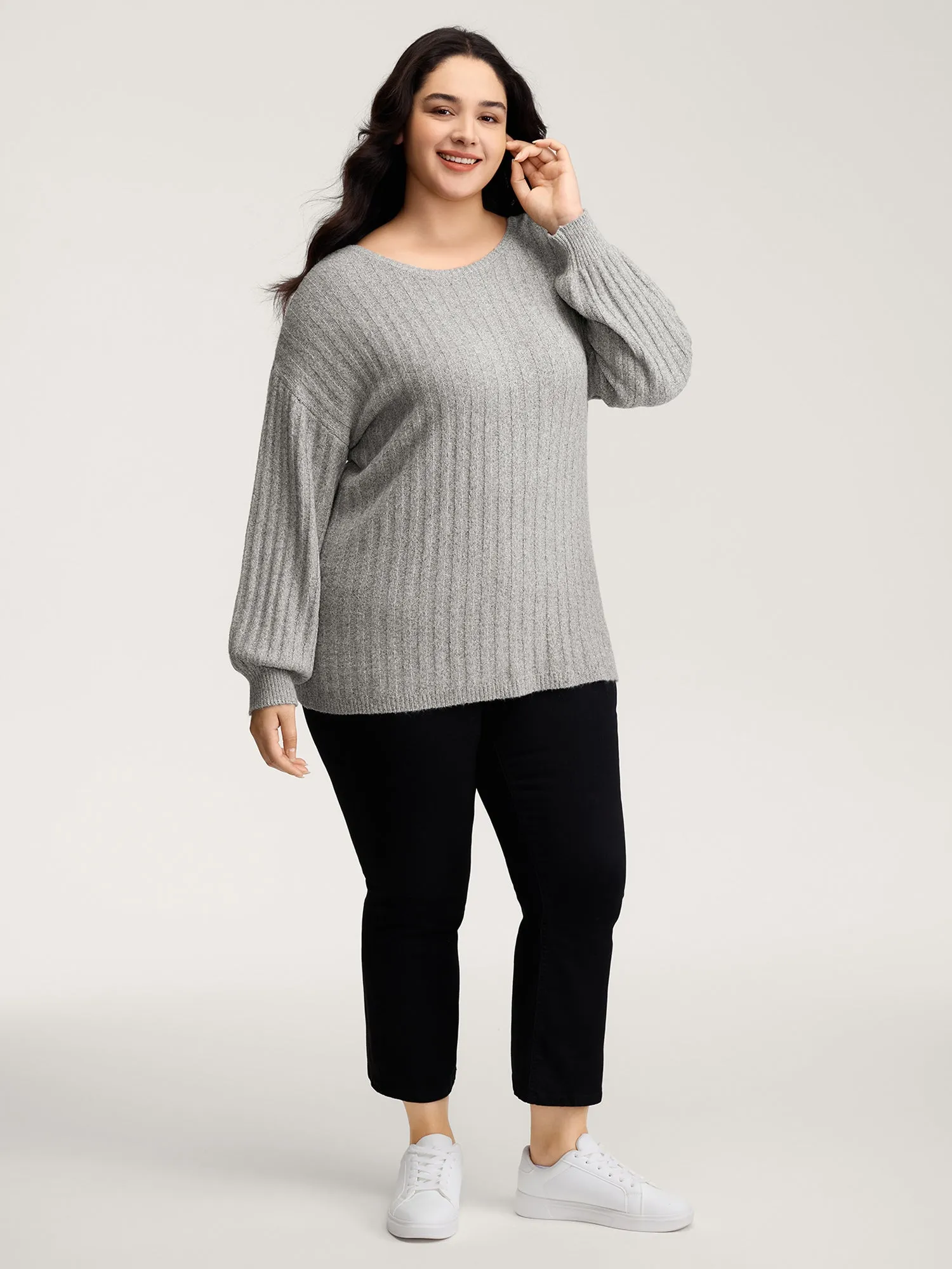 Back Bow-Tie Ribbed Texture Pullover sold by Bloomchic product image thumbnail 3