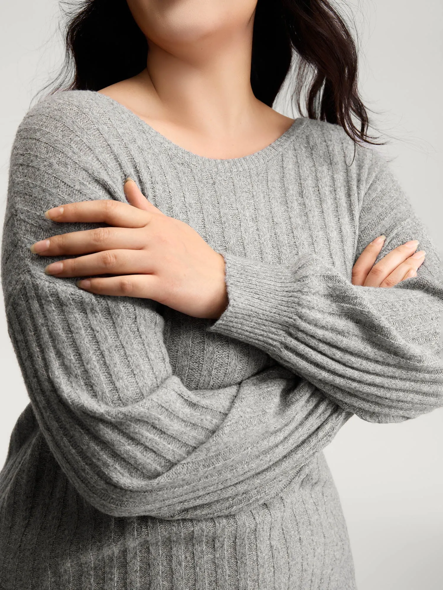 Back Bow-Tie Ribbed Texture Pullover sold by Bloomchic product image thumbnail 2