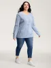 Twisted Texture Hand-Hooked Flowers Pullover sold by Bloomchic