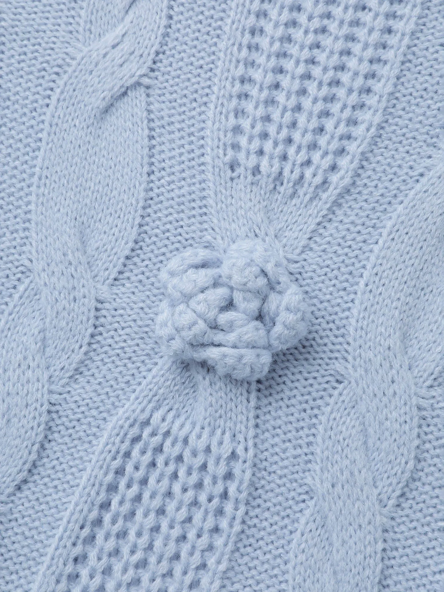 Twisted Texture Hand-Hooked Flowers Pullover sold by Bloomchic product image thumbnail 5