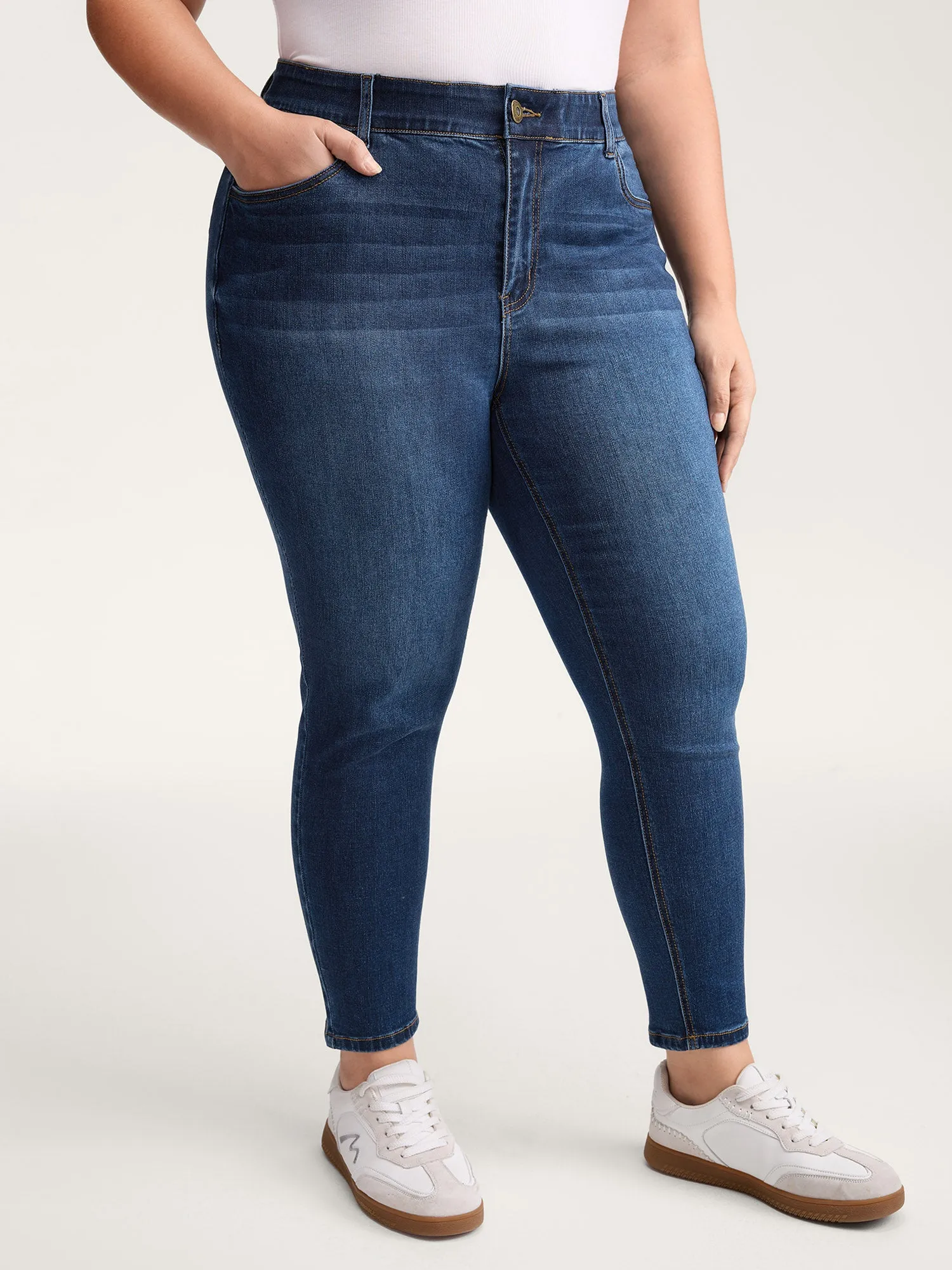 Stretchy Mid-Rise Skinny-Fit Jeans sold by Bloomchic product image thumbnail 2