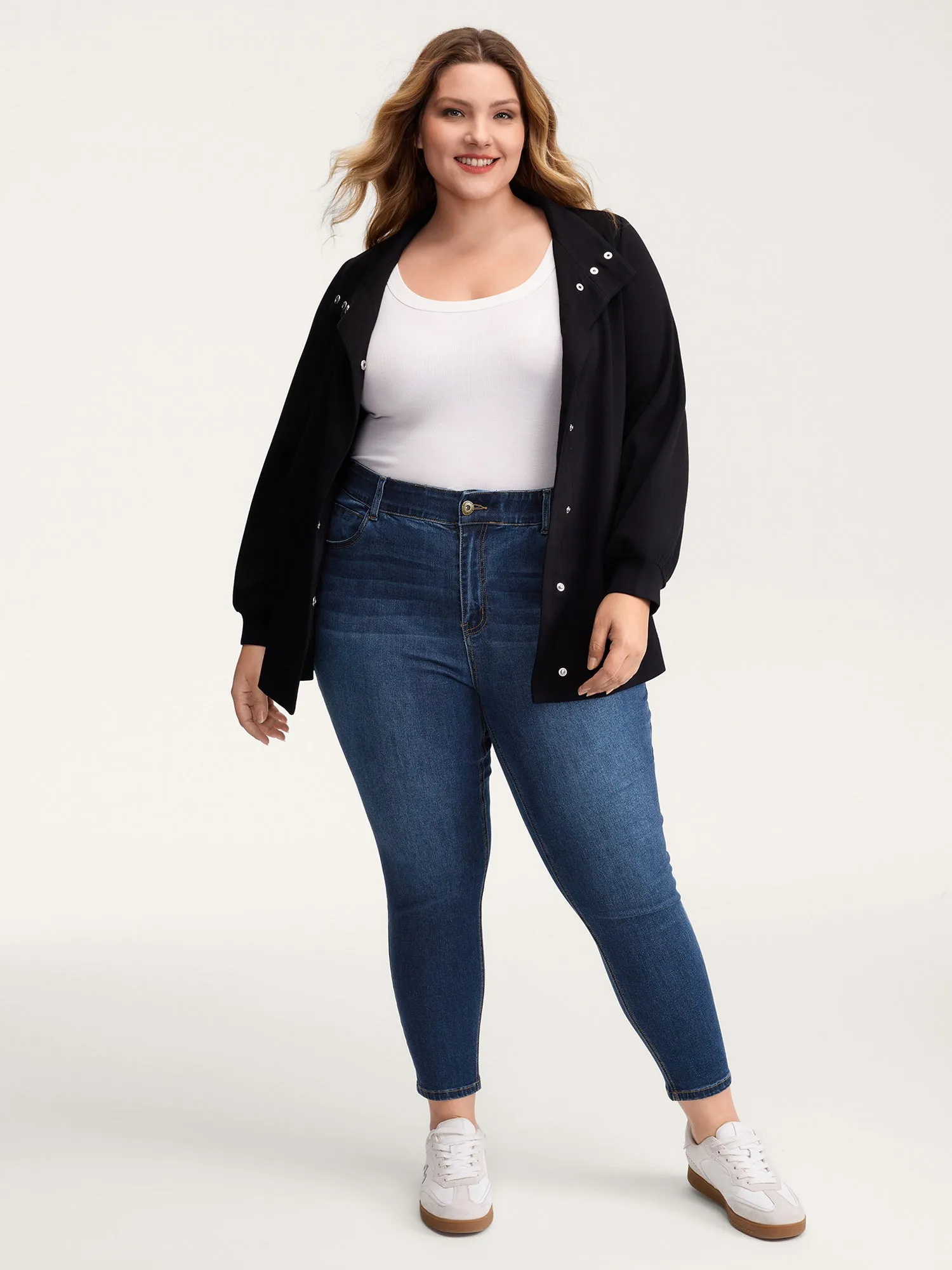 Stretchy Mid-Rise Skinny-Fit Jeans sold by Bloomchic