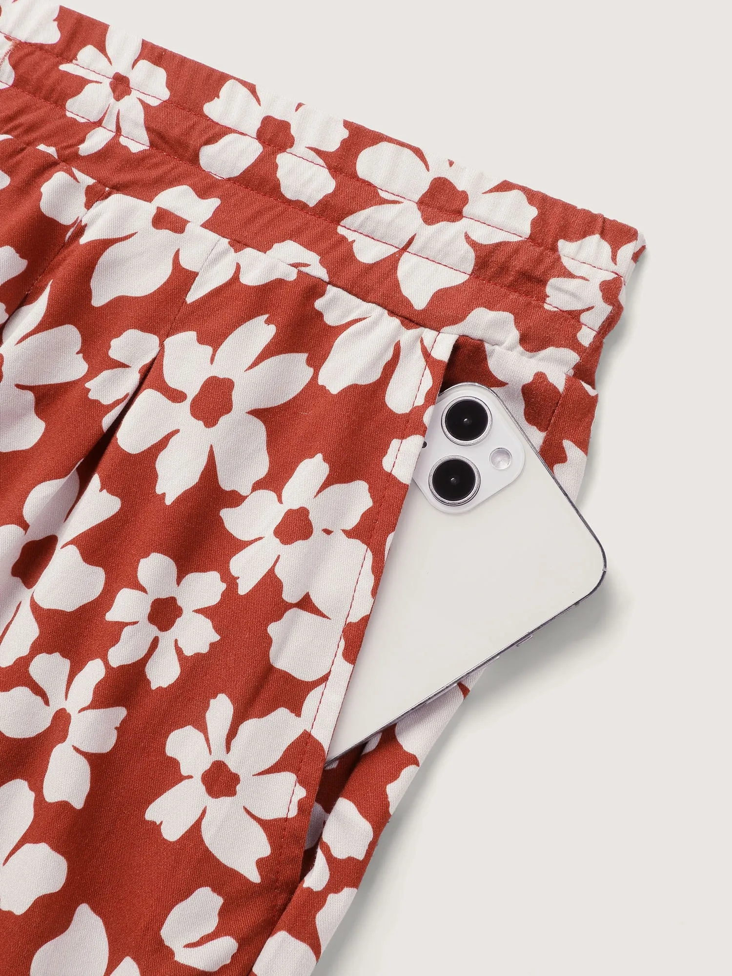 Floral Print Wide-Leg Drawstring Pants sold by Bloomchic product image thumbnail 5