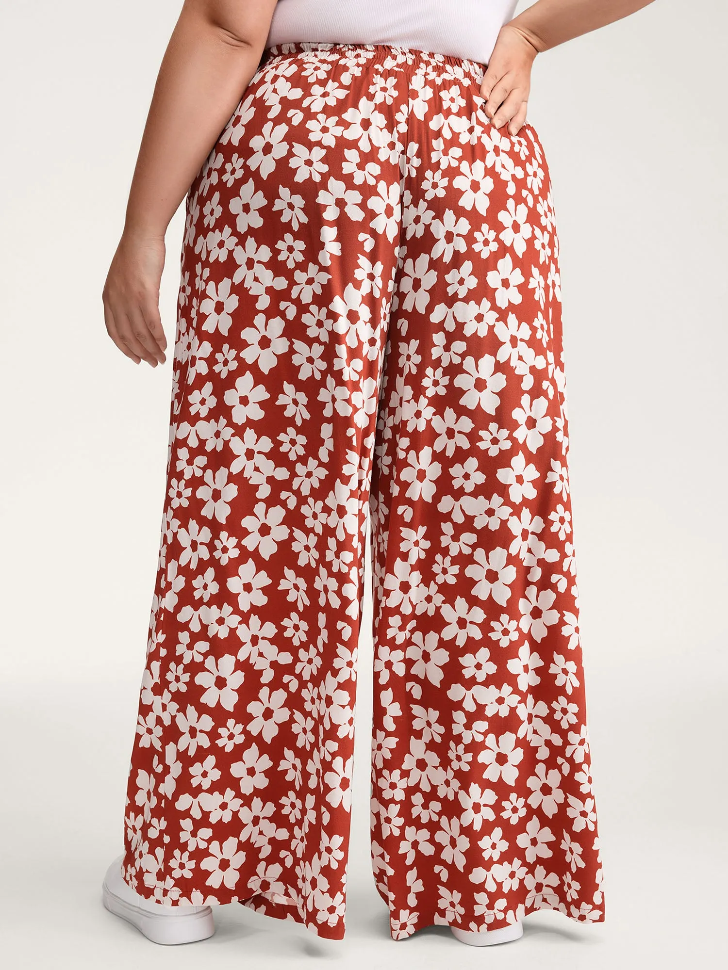 Floral Print Wide-Leg Drawstring Pants sold by Bloomchic product image thumbnail 4