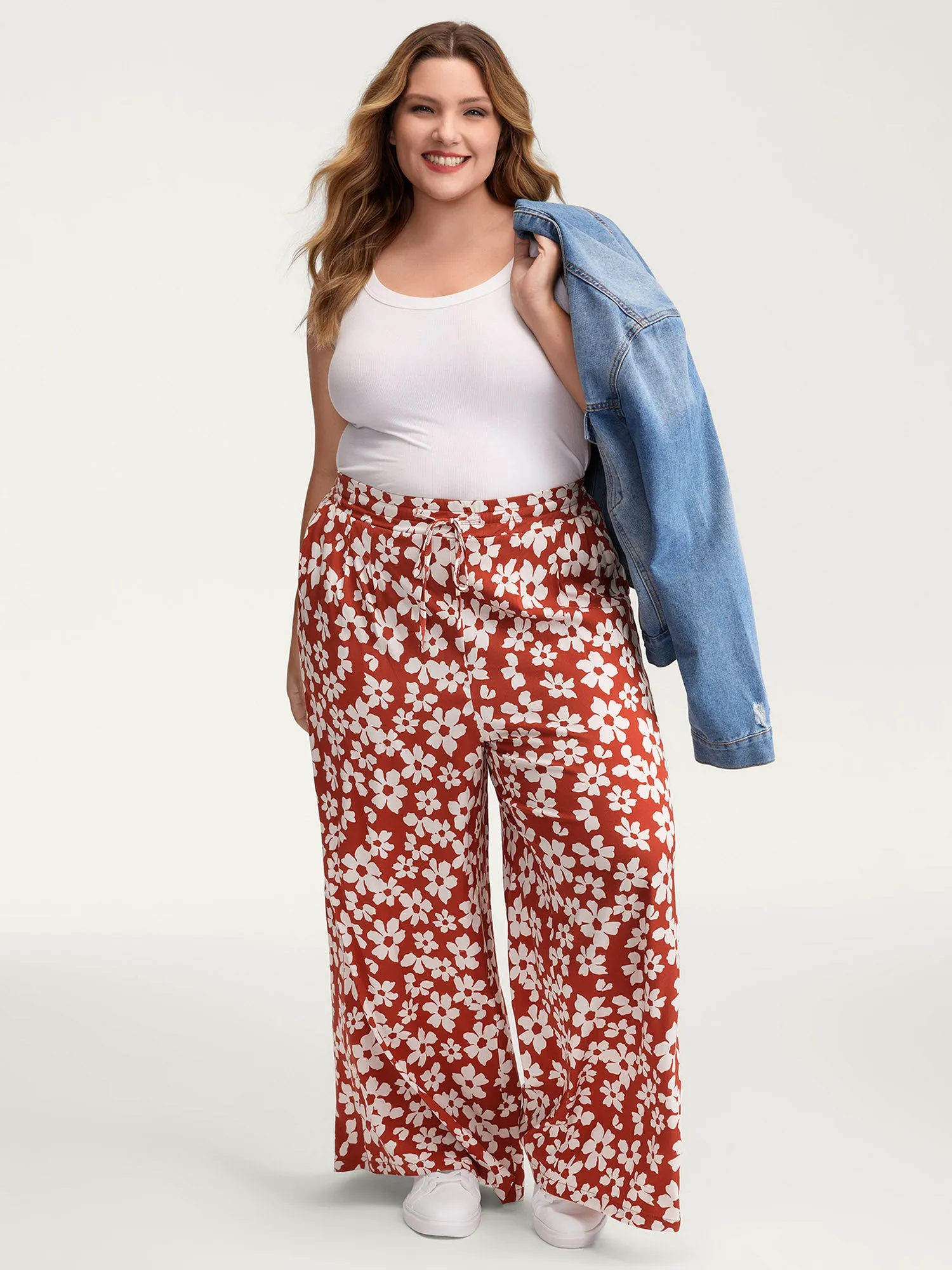 Floral Print Wide-Leg Drawstring Pants sold by Bloomchic product image thumbnail 3