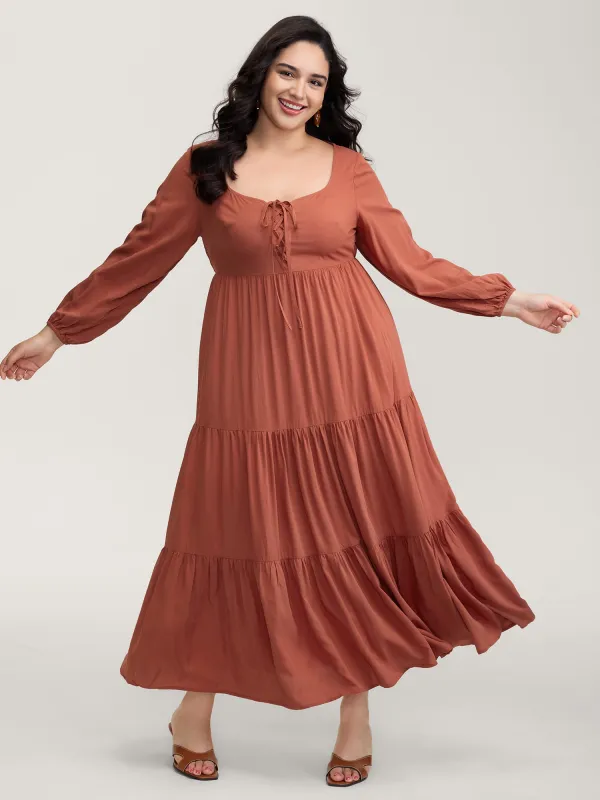 Bust-Ease Adjustable Tiered Maxi Dress sold by Bloomchic