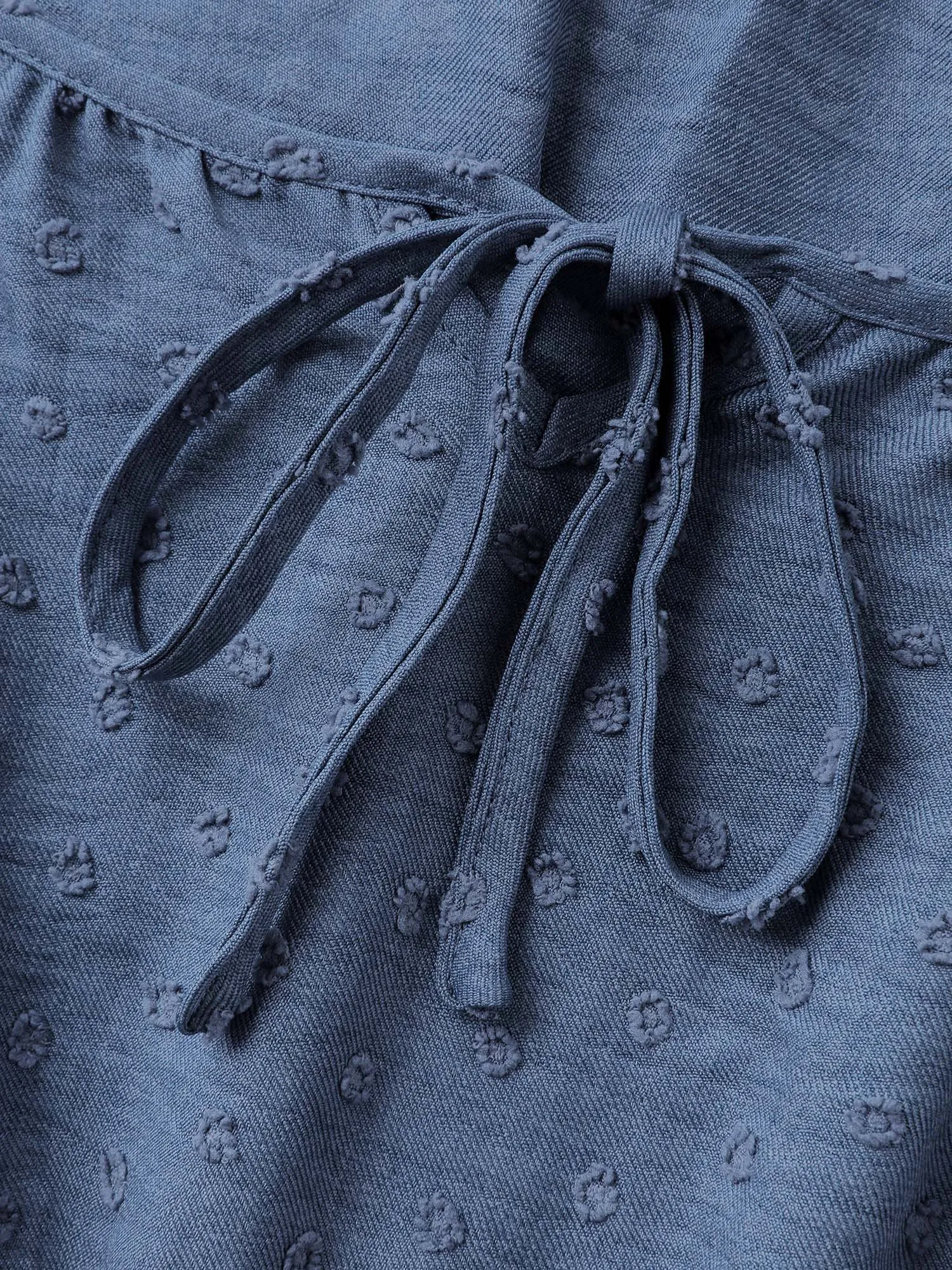 Textured Shirred Waist Neck-Tie Maxi Dress sold by Bloomchic product image thumbnail 5