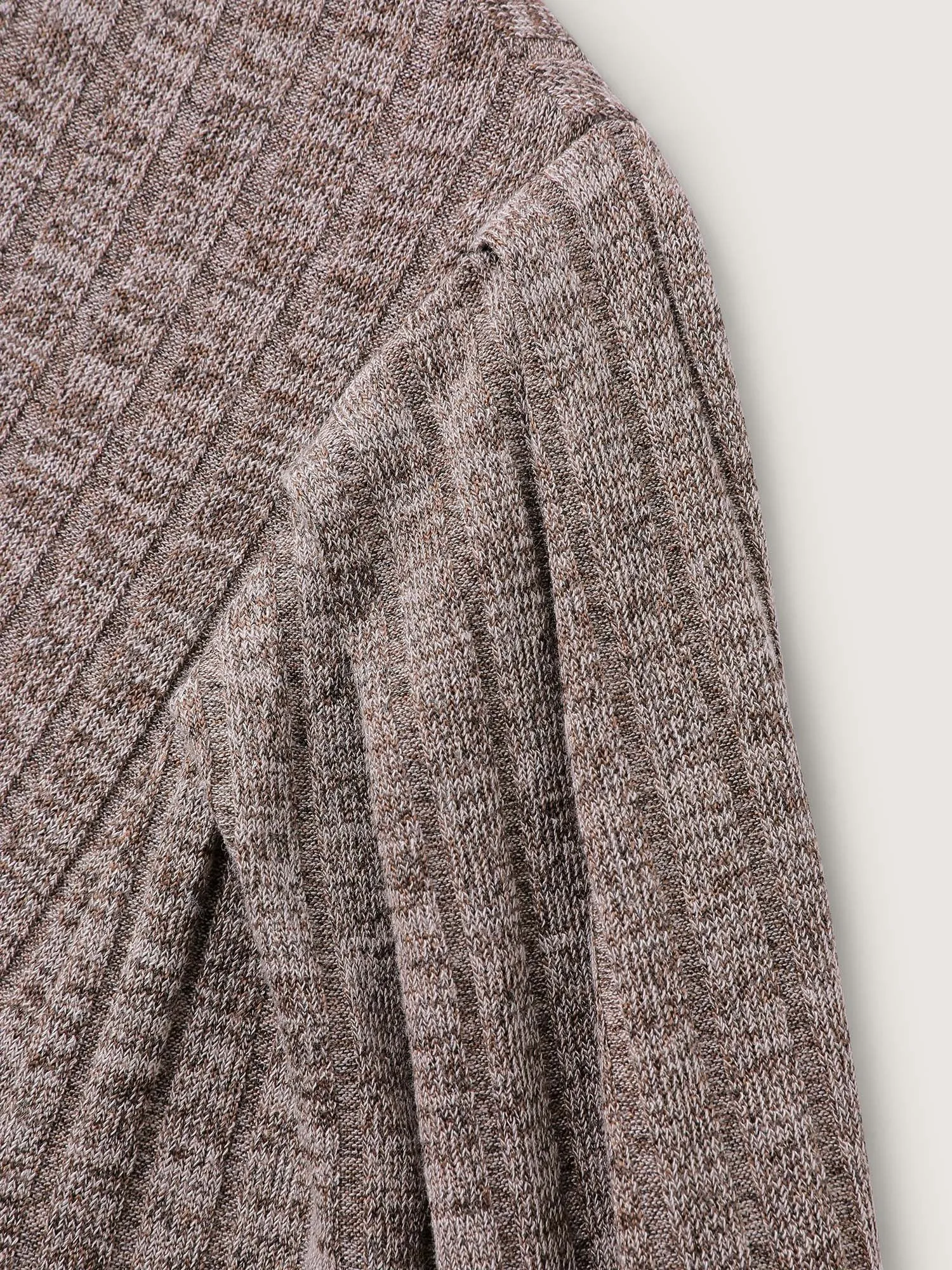 Ribbed Puffy Sleeve Knee-Length Sweater Dress sold by Bloomchic product image thumbnail 5