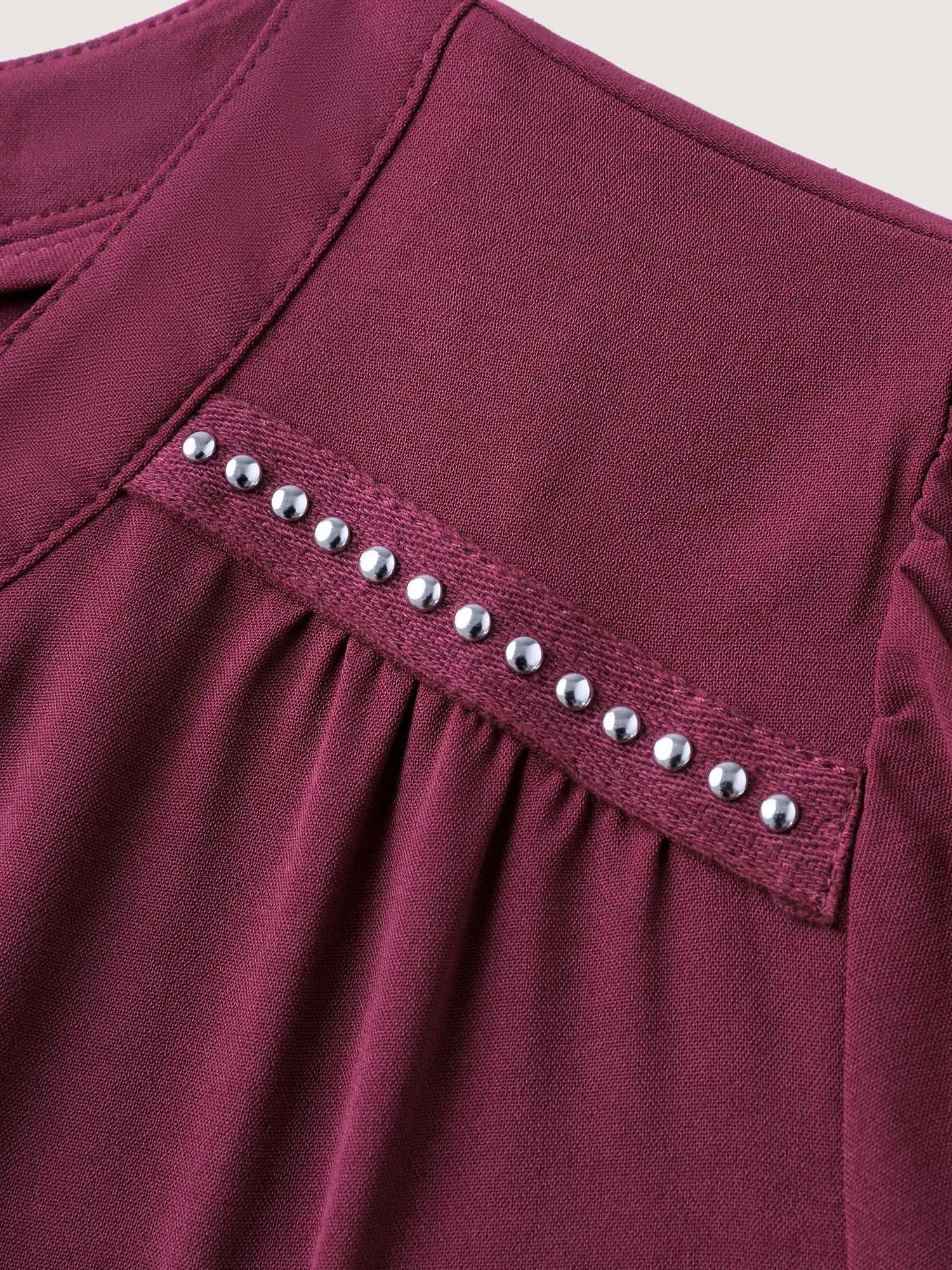 Shirred Cuffs Contrast Metallic Detail Blouse sold by Bloomchic product image thumbnail 5