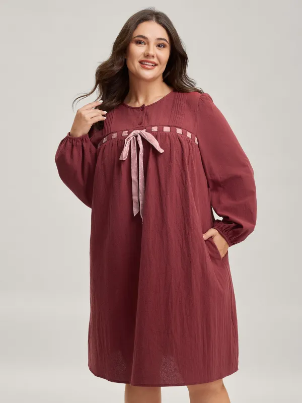 Cotton Webbed Stripe Button A-Line Midi Dress sold by Bloomchic
