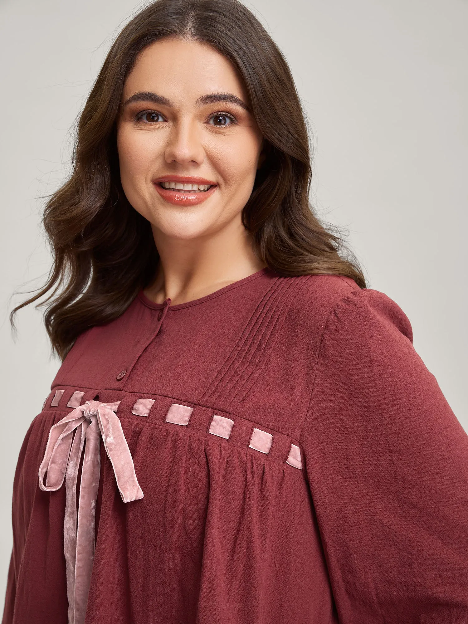 Cotton Webbed Stripe Button A-Line Midi Dress sold by Bloomchic product image thumbnail 4