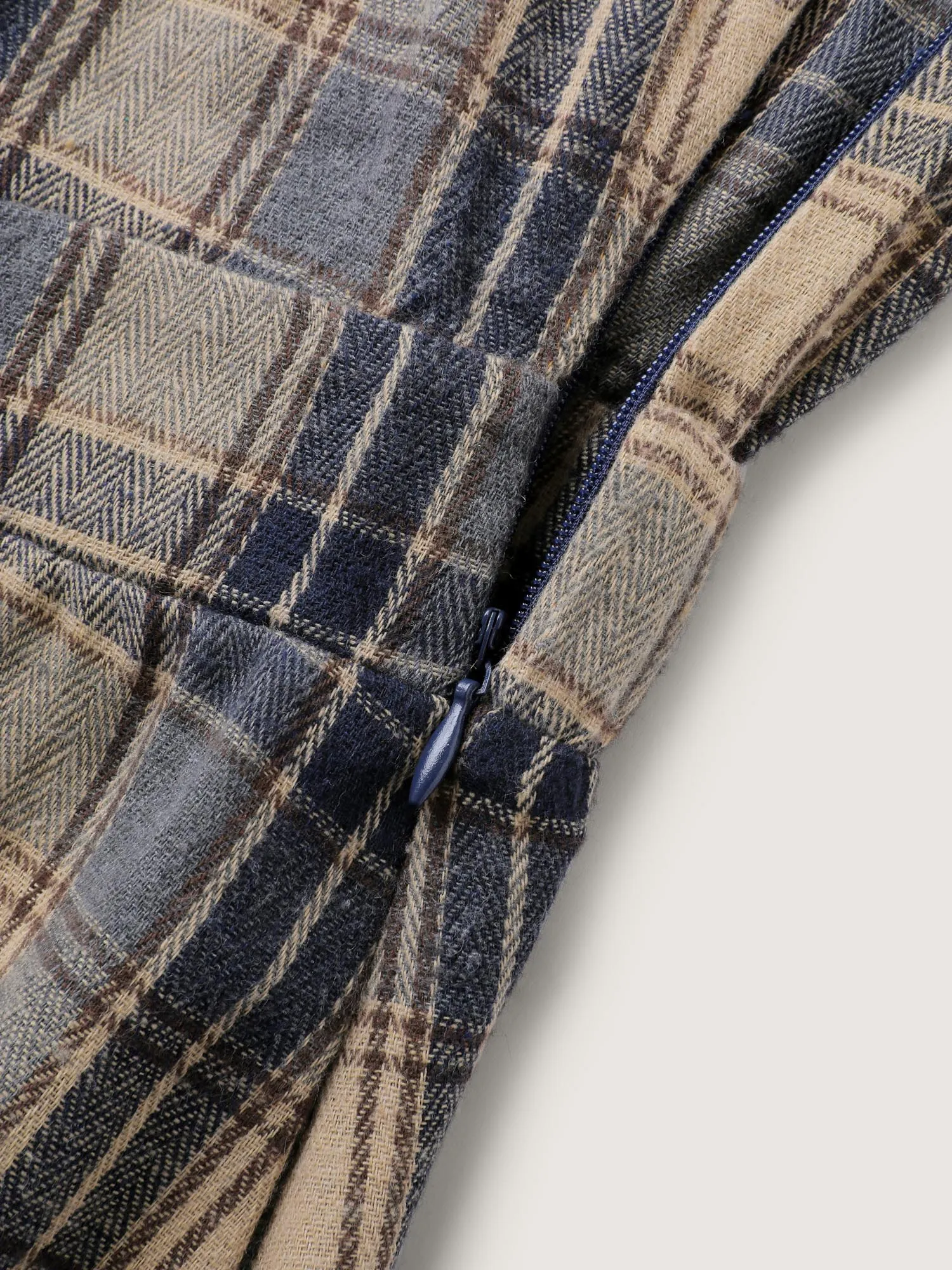 Plaid Pattern Deep V-Neckline Midi Dress sold by Bloomchic product image thumbnail 5