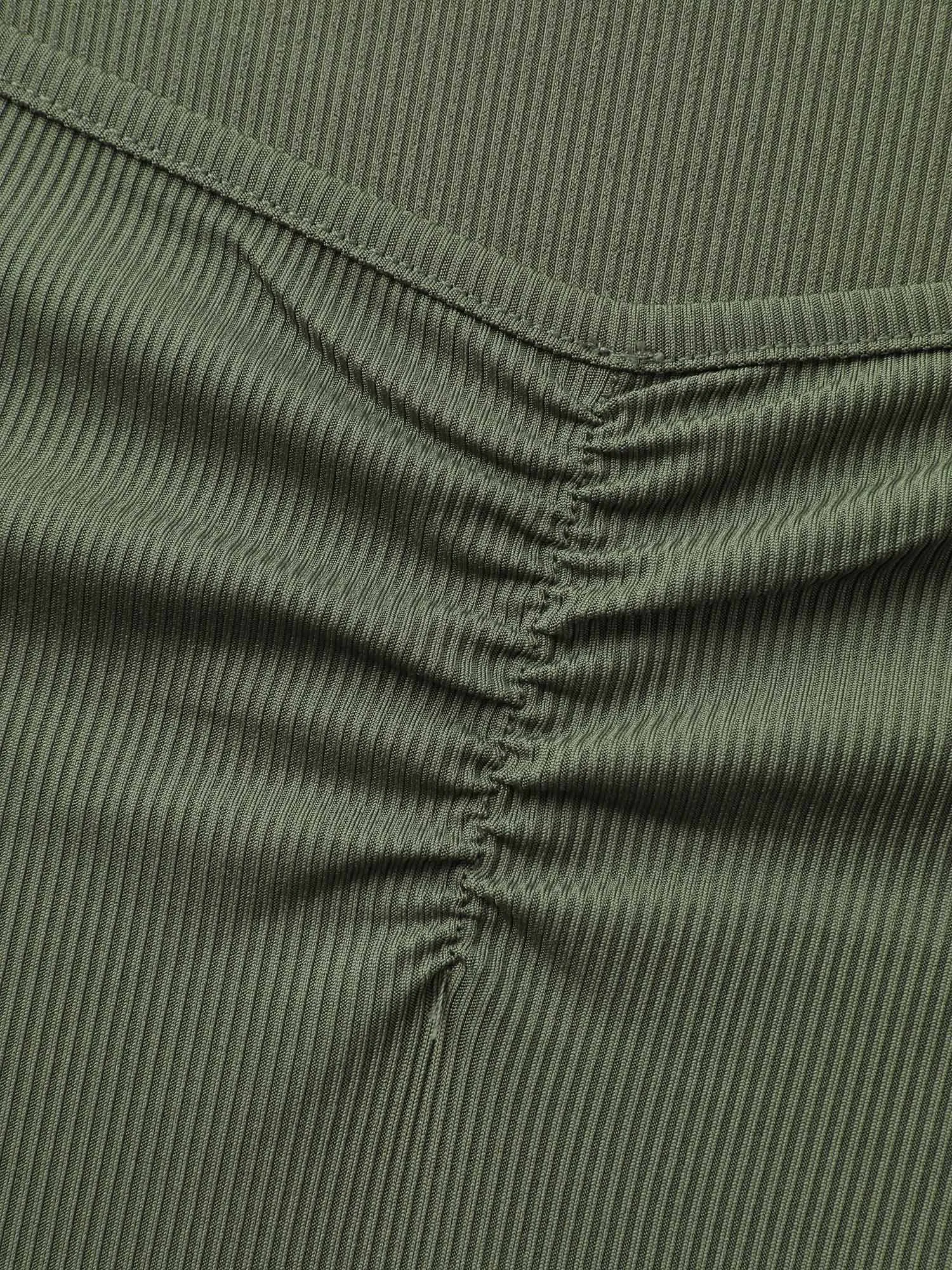 Ruched Deep-Neckline Solid Knit Top sold by Bloomchic product image thumbnail 5