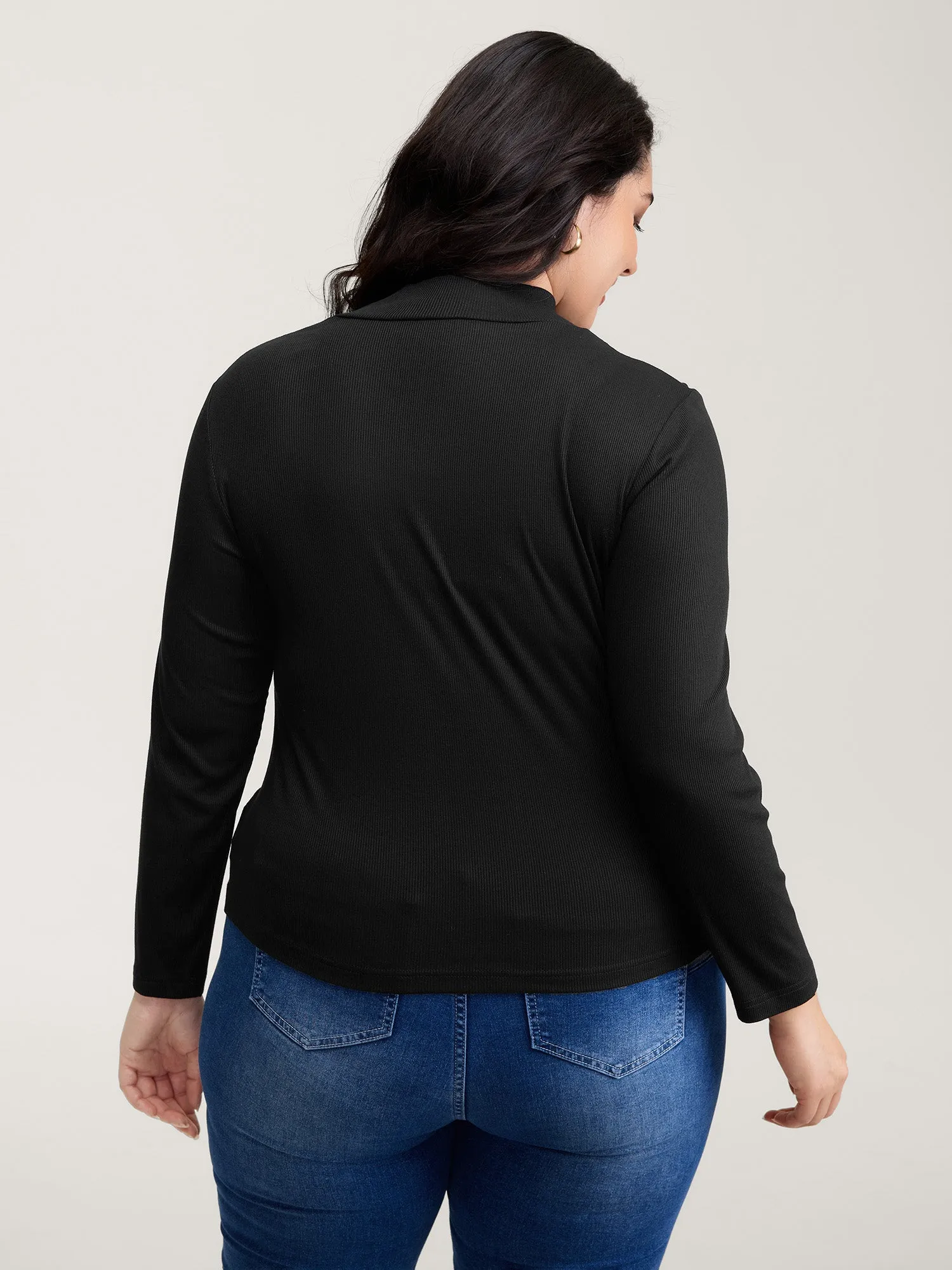 Crossover Cut-Out Neckline Fitted Top sold by Bloomchic product image thumbnail 4