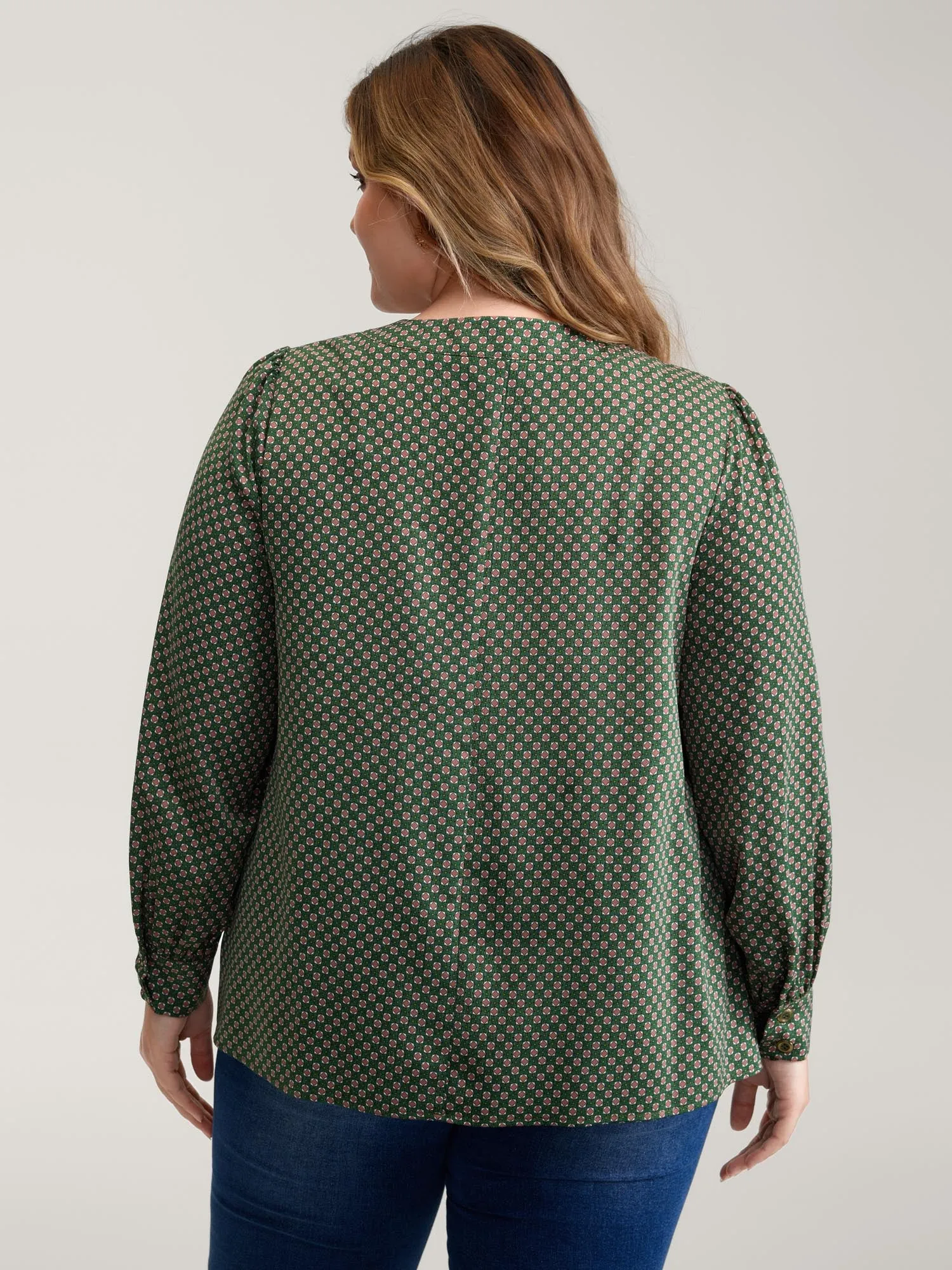 Geometric Print Bow-Tie Neckline Blouse sold by Bloomchic product image thumbnail 4