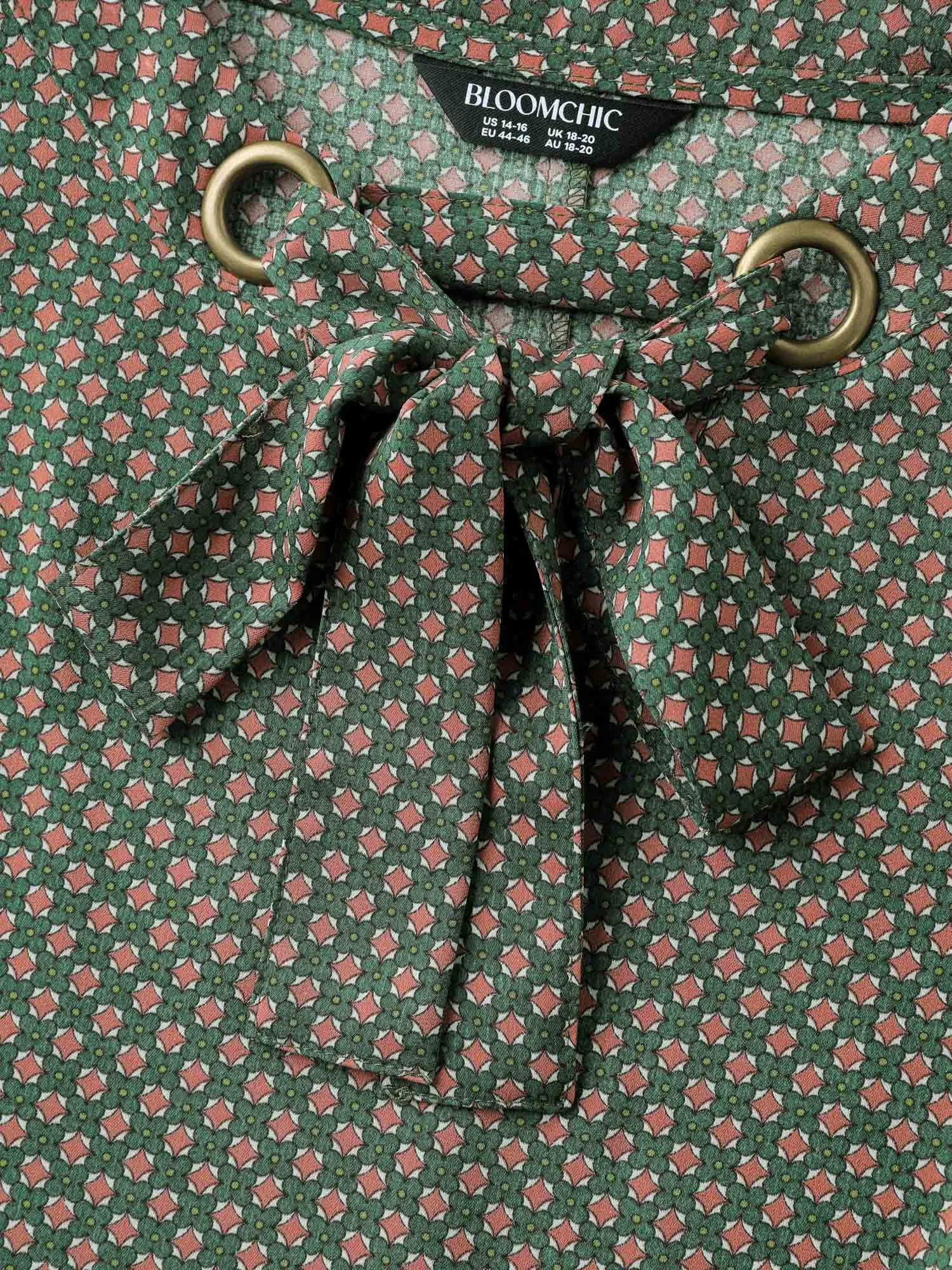 Geometric Print Bow-Tie Neckline Blouse sold by Bloomchic product image thumbnail 5