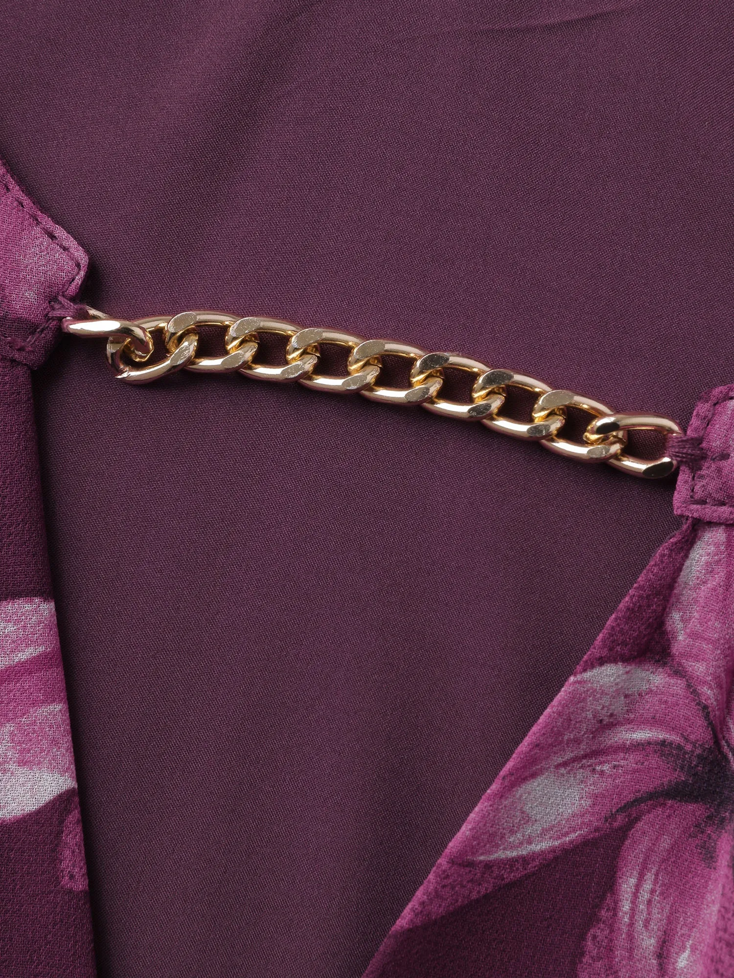 Off-Shoulder Floral Print Metal Detail Blouse sold by Bloomchic product image thumbnail 5