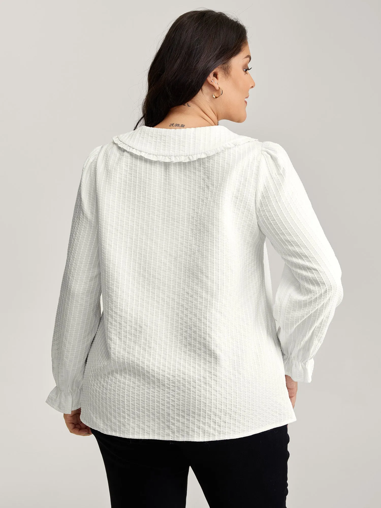 Textured Doll-Collar Button Detail Blouse sold by Bloomchic product image thumbnail 5