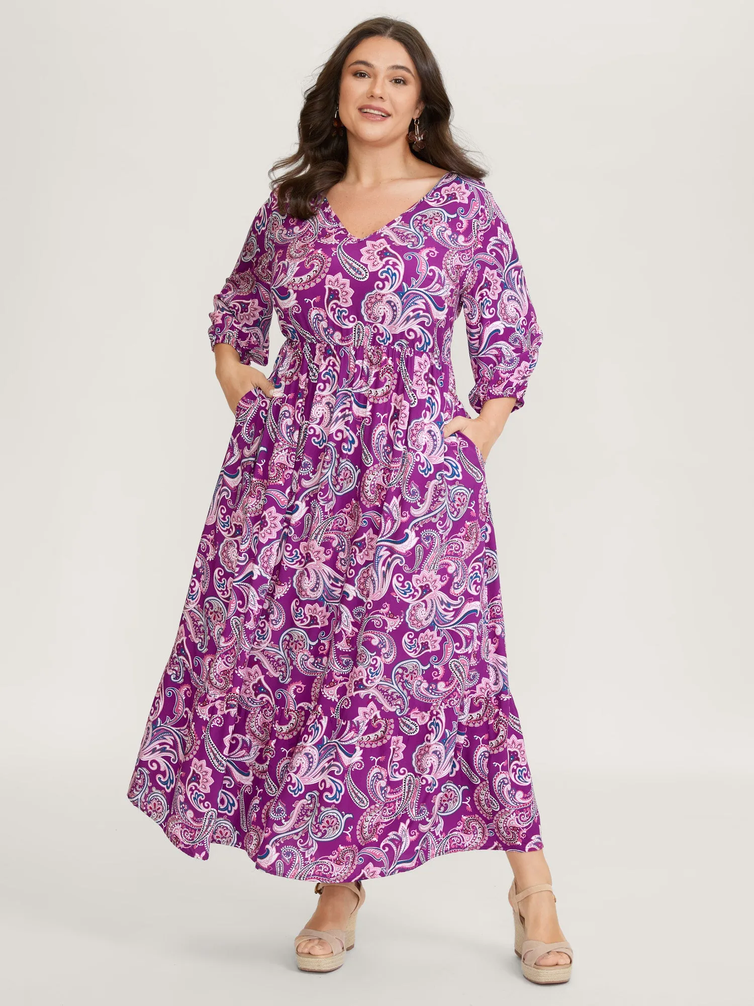 Paisley Rayon Back Cut-Out Maxi Dress sold by Bloomchic