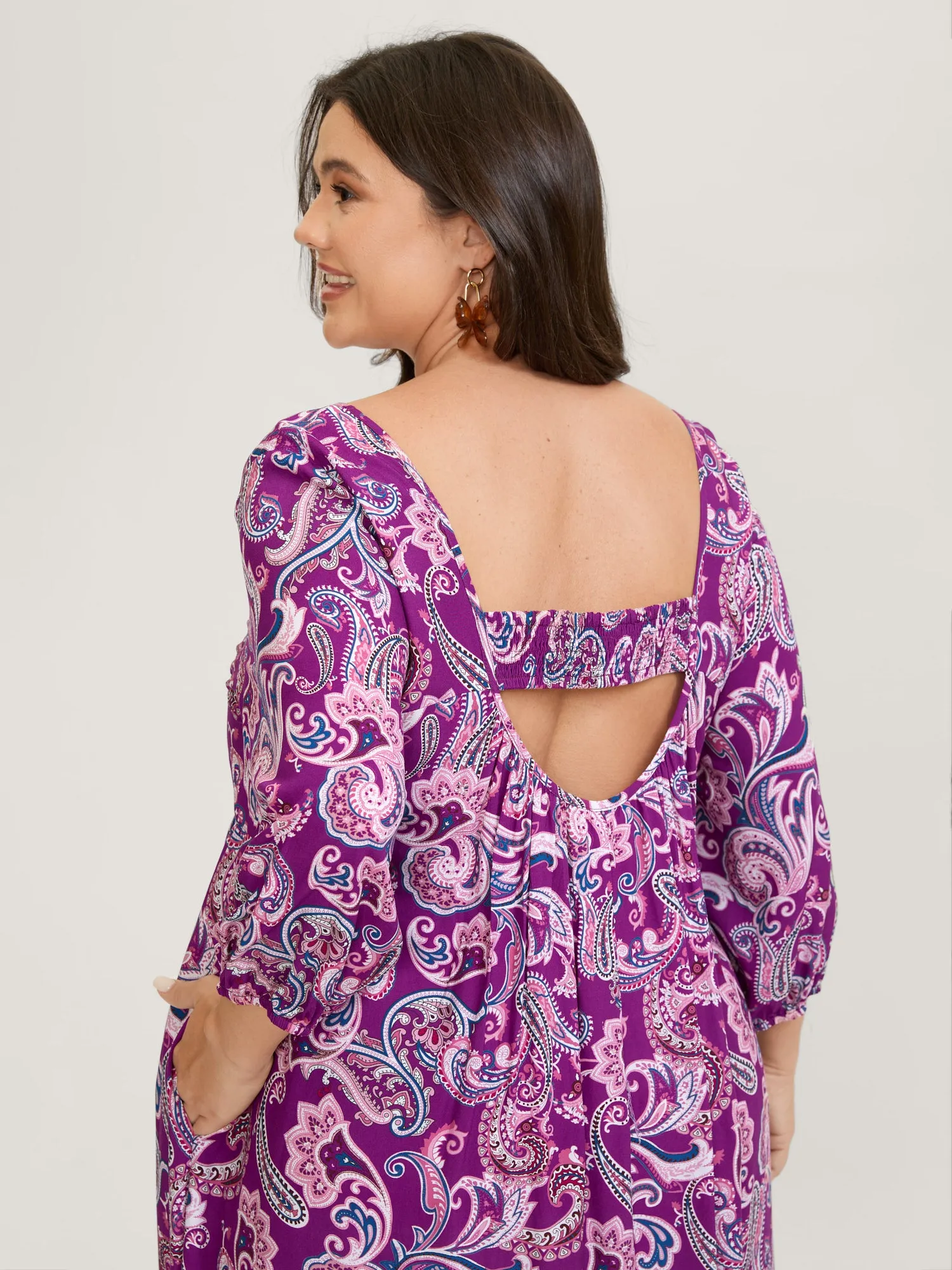 Paisley Rayon Back Cut-Out Maxi Dress sold by Bloomchic product image thumbnail 2