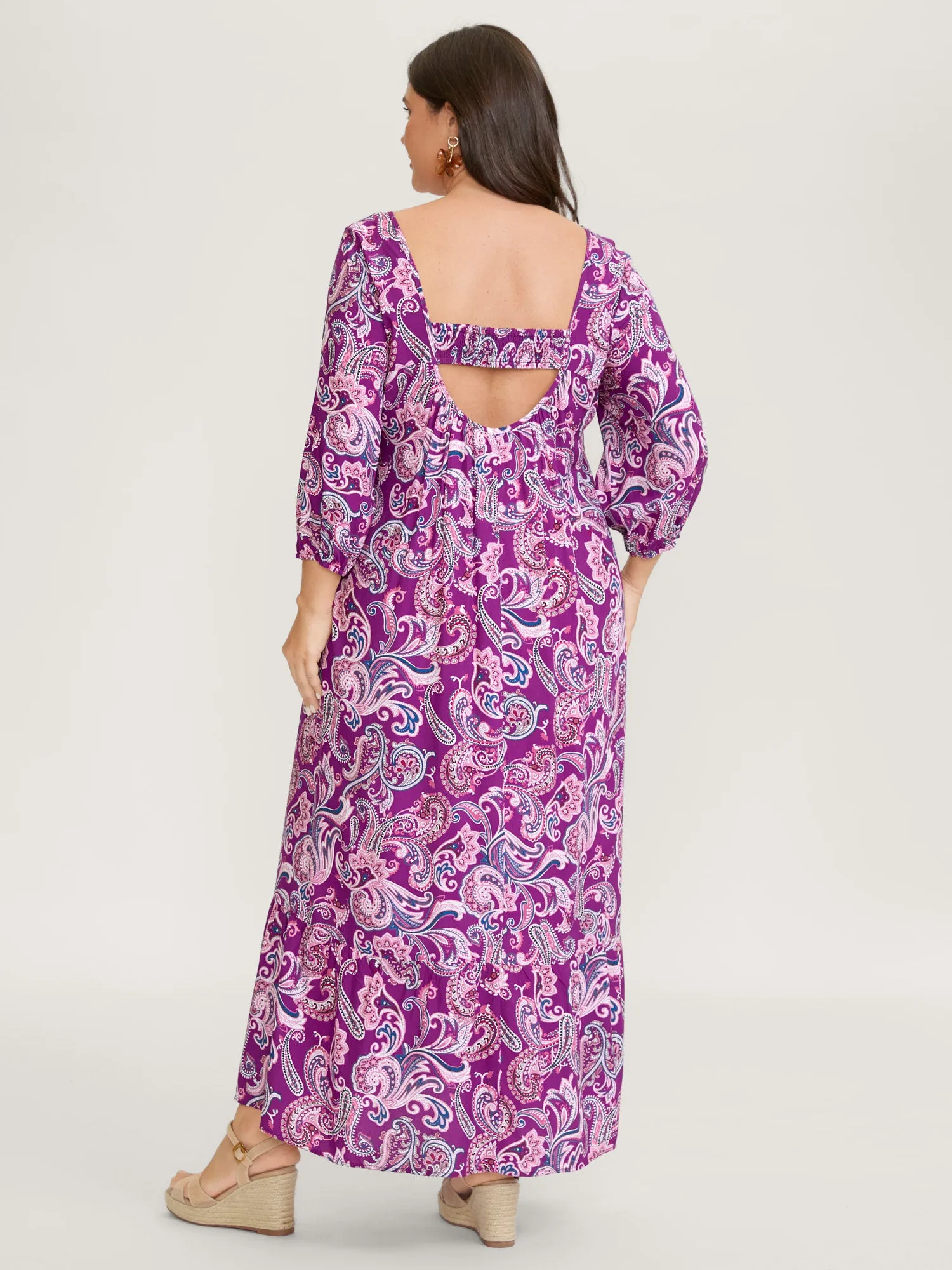 Paisley Rayon Back Cut-Out Maxi Dress sold by Bloomchic product image thumbnail 4