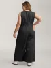 Button Placket Pockets Denim Jumpsuit sold by Bloomchic