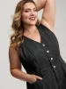 Button Placket Pockets Denim Jumpsuit sold by Bloomchic