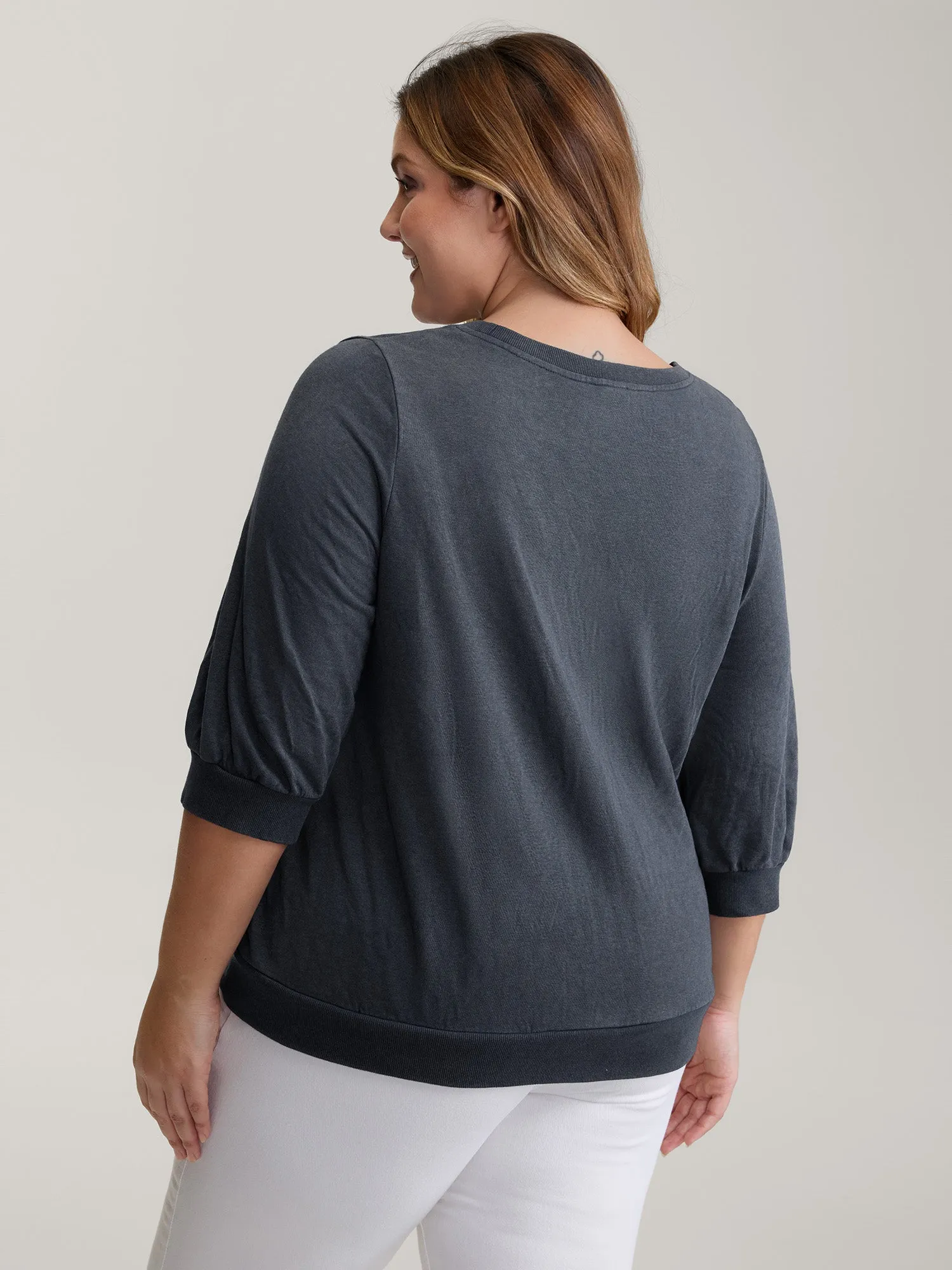 Vintage Round Neck Solid Sweatshirt sold by Bloomchic product image thumbnail 4