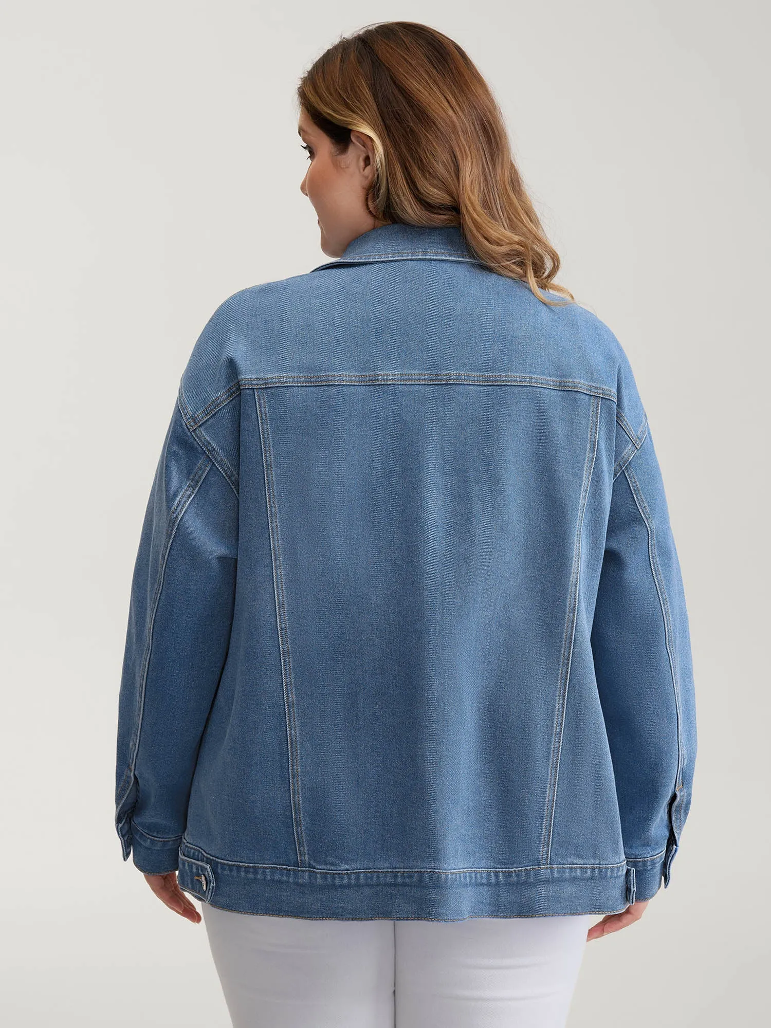 Supersoft Chest Flaps Button-Down Denim Jacket sold by Bloomchic product image thumbnail 5