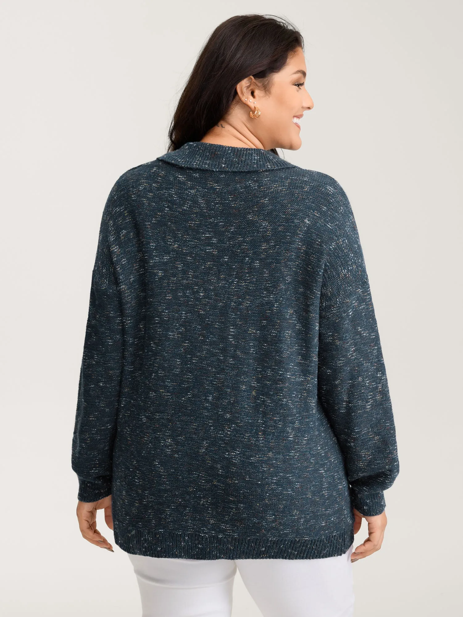 Heather Polo Collar Button Pullover sold by Bloomchic product image thumbnail 4