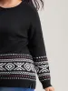 Boho Print Raglan Sleeve Pullover sold by Bloomchic