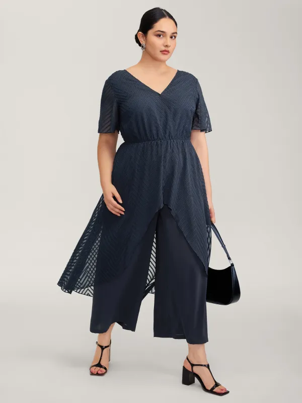 2-in-1 Tummy-Friendly Ruffled Jumpsuit sold by Bloomchic