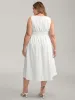 Triangular Cinched-Waist A-Line Midi Dress sold by Bloomchic