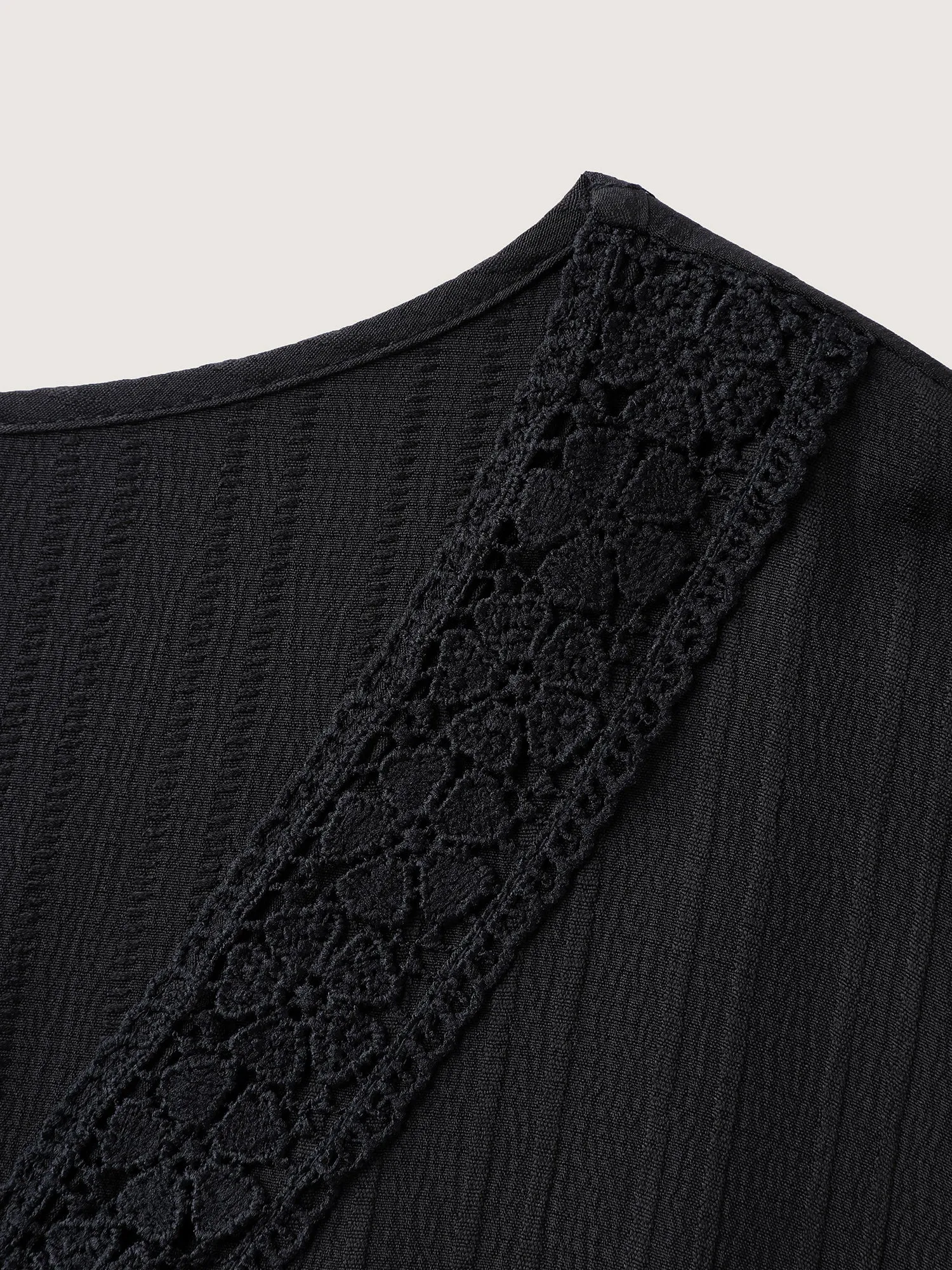 Floral Embroidered Waist Lace Trim Midi Dress sold by Bloomchic product image thumbnail 5