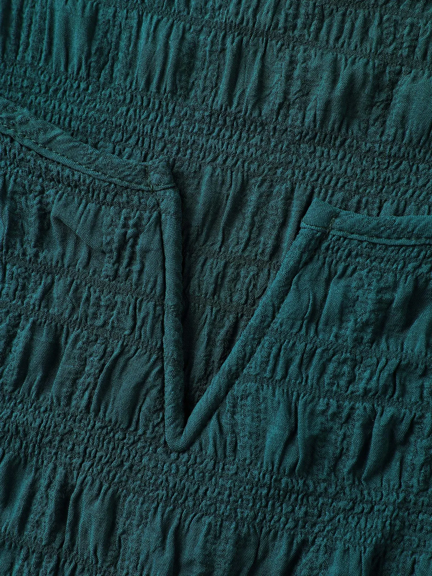 Textured Gathered Sleeve Solid Blouse sold by Bloomchic product image thumbnail 5