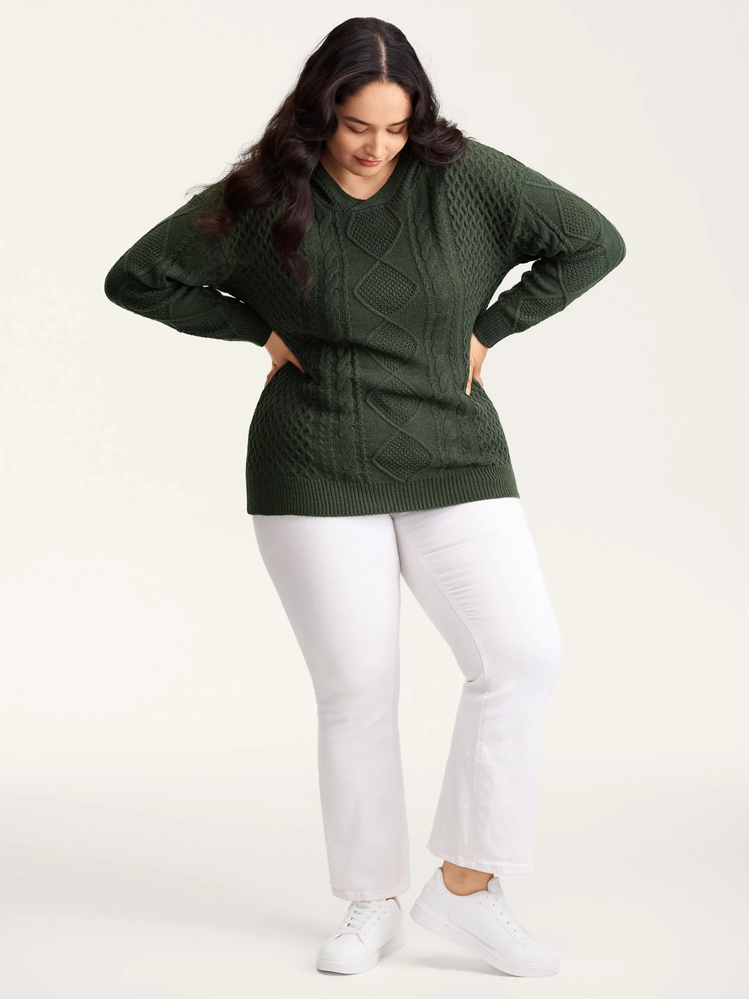 Twisted Textured Hooded Pullover sold by Bloomchic product image thumbnail 3