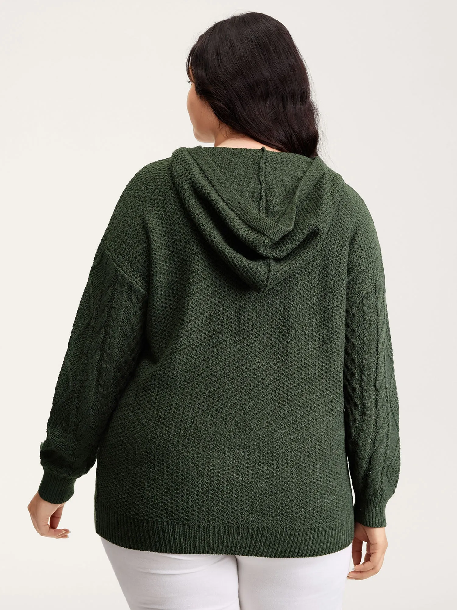 Twisted Textured Hooded Pullover sold by Bloomchic product image thumbnail 4