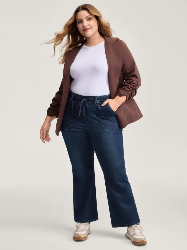 Supersoft Elastic Waist Drawstring Bootcut Jeans sold by Bloomchic