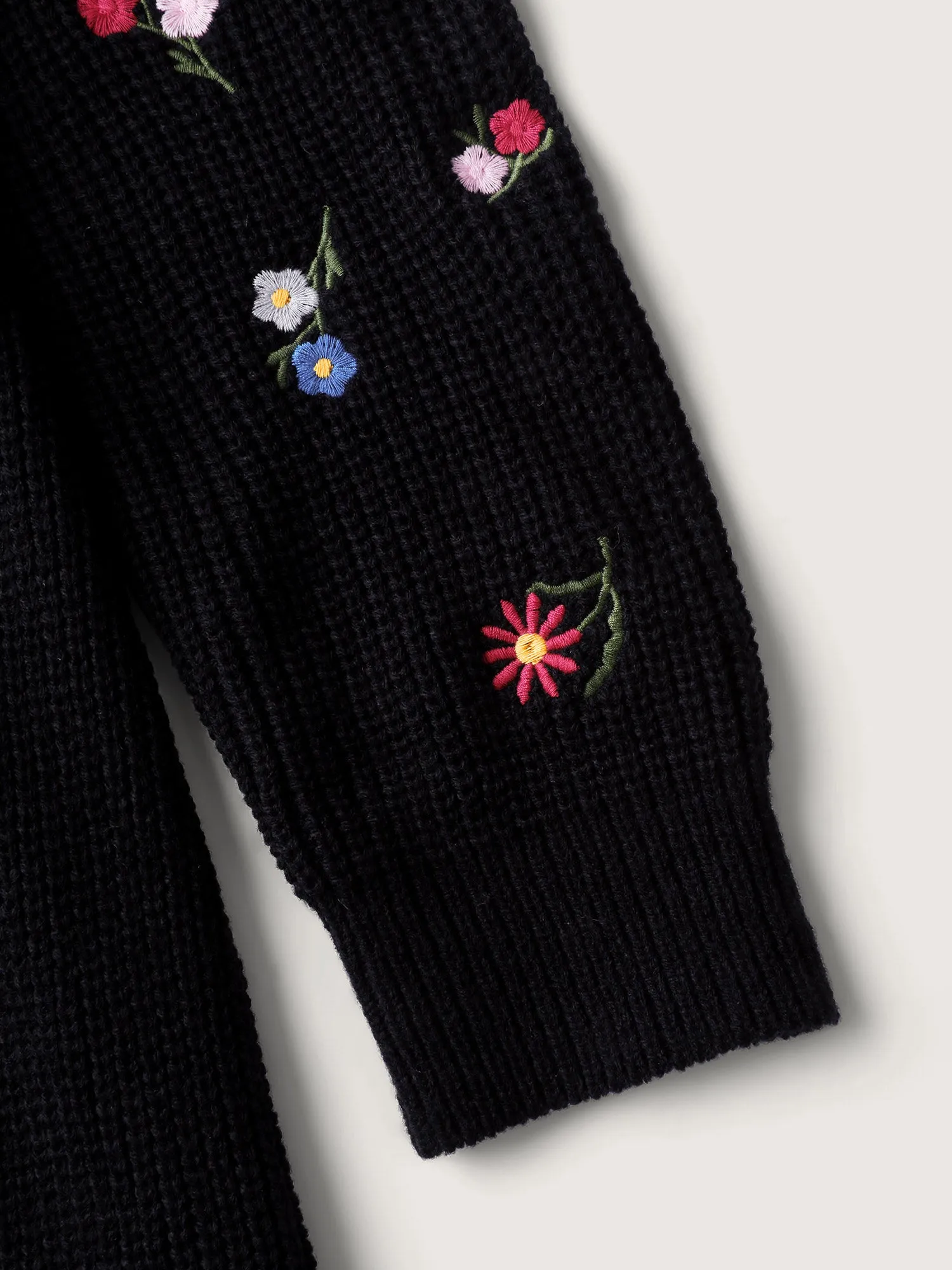 Embroidered Sleeve Stretchy Cinched-Waist Pullover sold by Bloomchic product image thumbnail 5