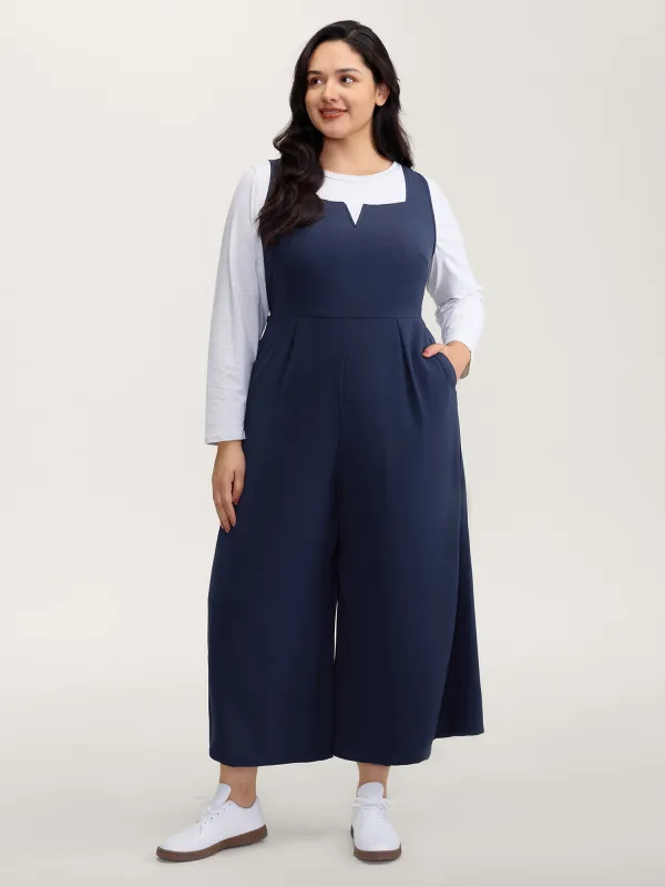 Hidden Zipper Pockets Wide-Leg Jumpsuit sold by Bloomchic